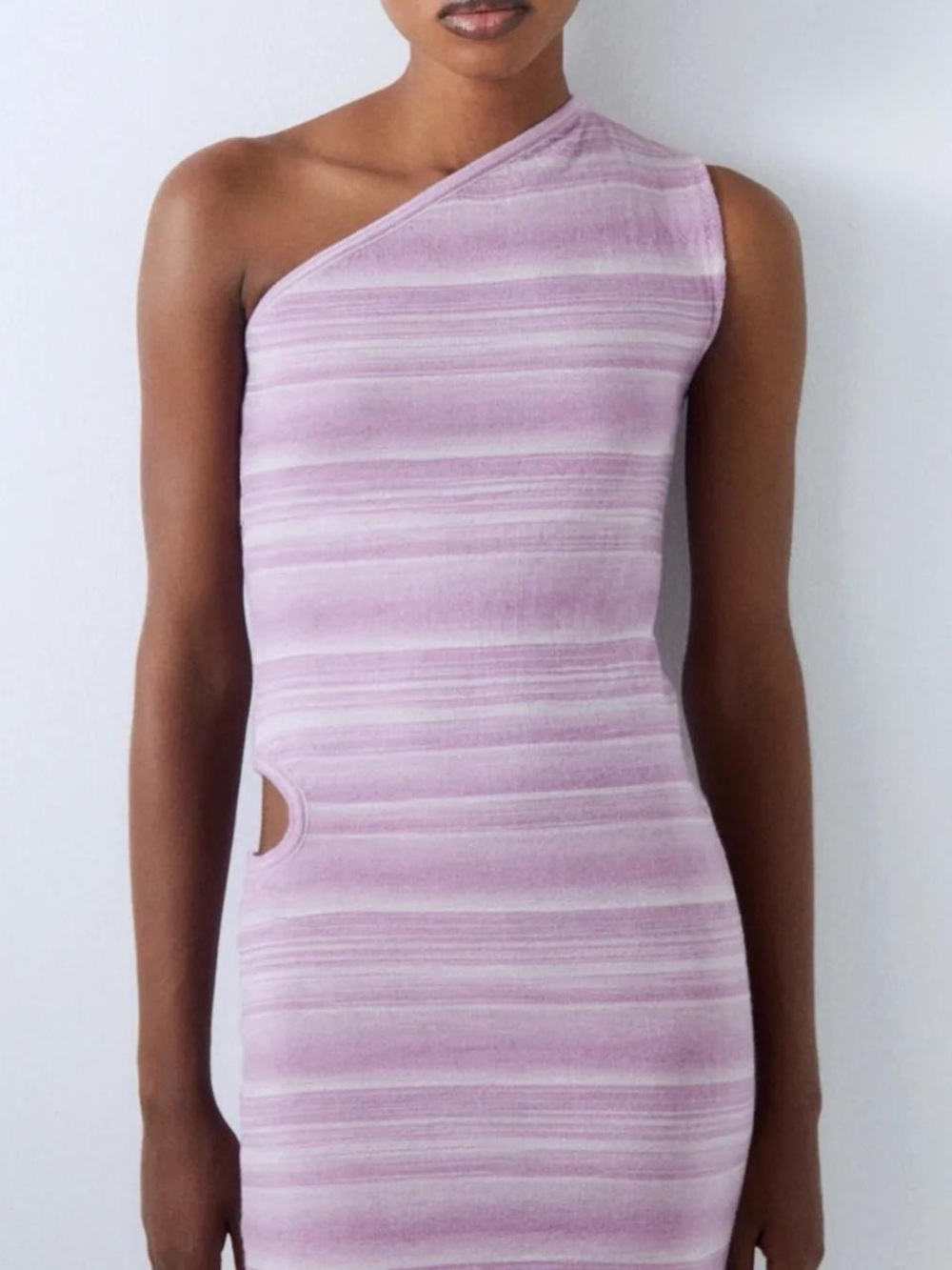 Gimaguas One-Shoulder Striped Lilac Dress